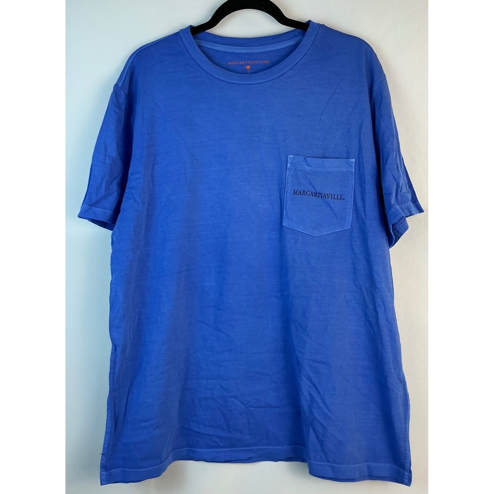 Margaritaville Mens XL Palace Blue Lost in‎ Paradise Parrot Graphic T-Shirt